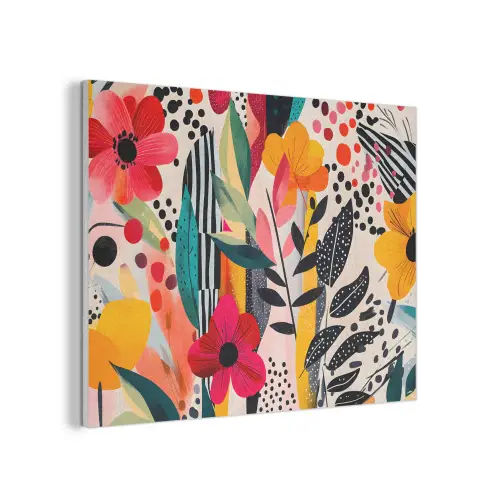 Bloemen - Bladeren - Abstract - Kleurrijk PET vilt klein -3d