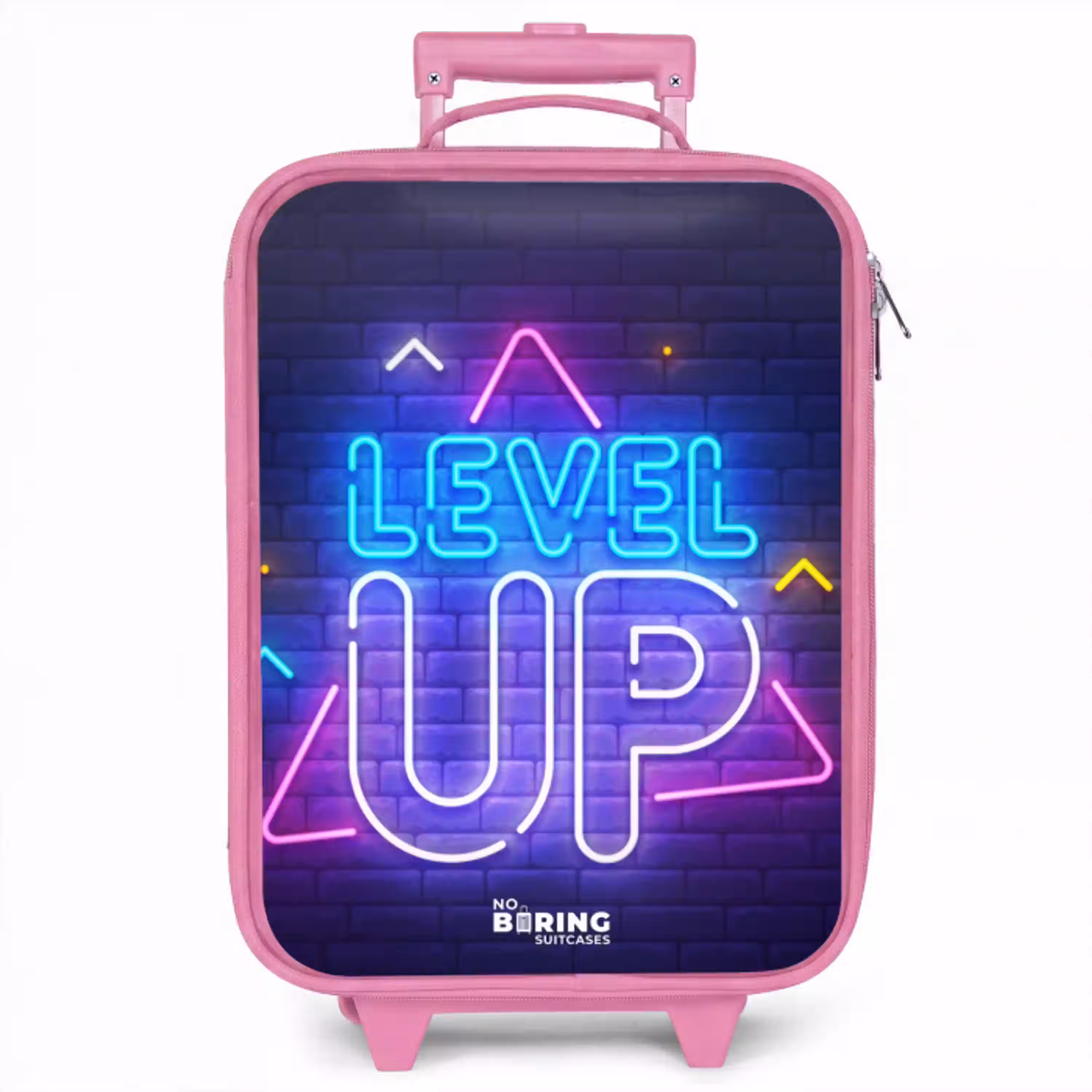Neonletters op een bakstenen muur Kinderkoffer - Roze klein -zzz_website3d