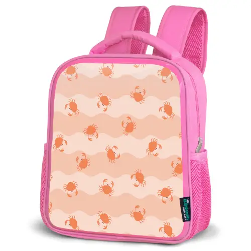 Zee - Dieren - Roze - Krab Kinderrugzak - Roze middel 863 -schuin