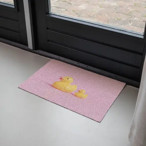 Eendjes - Vrolijk - Roze Deurmat klein -sfeer2