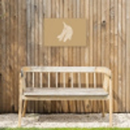 Bananen - Beige - Lijntekening - Minimalistisch Tuinposter op houten frame 2 cm dik klein -sfeer4