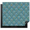 Symmetrisch - Patroon - Blauw Inductie beschermer vinyl 3mm middel 274 -3d