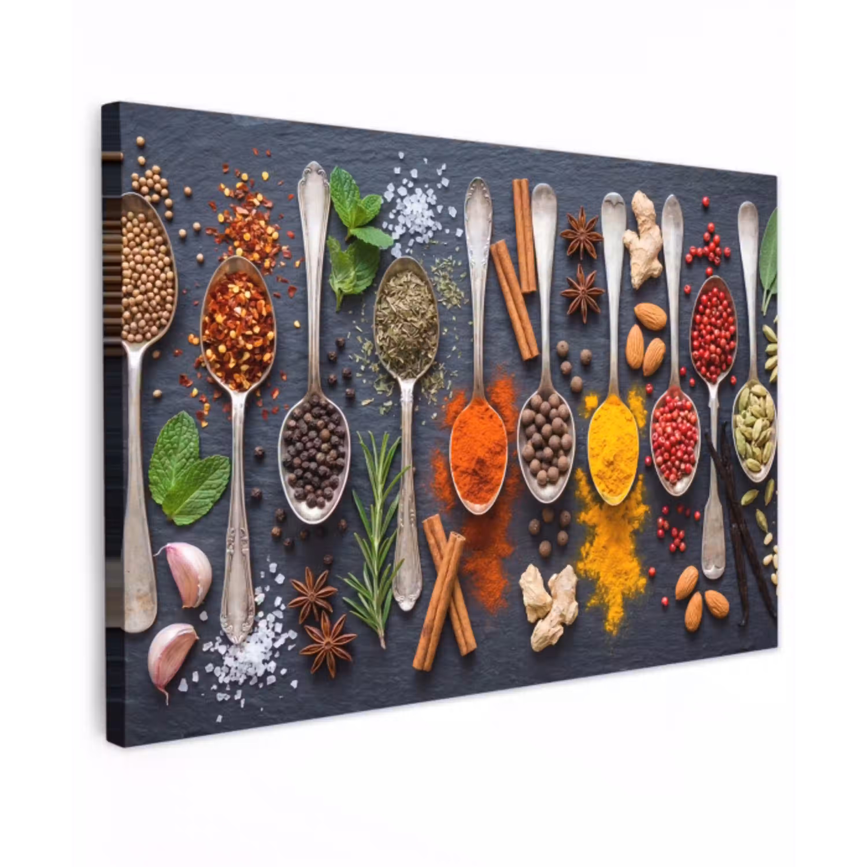 Kruiden - Lepels - Culinair - Kleurrijk - Sfeervol canvas 2cm klein -z3d