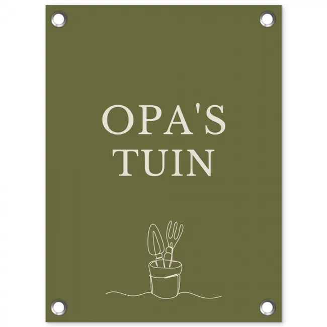 Opa's Tuin tuinposter los doek klein -3d