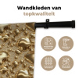 Druppels - Organisch - Goud Wandkleed katoen klein 269 -sfeer2
