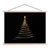 Magisch - Kerstboom - Lichtspiralen - Zwart textielposter latten blank klein -3d