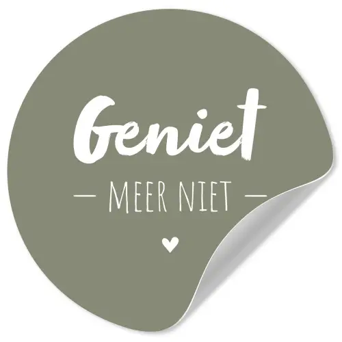 Spreuken - Geniet meer niet - Zomer - Tekst - Genieten Wandcirkel behangsticker klein -3d