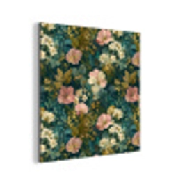 Wilde bloemen - Botanisch - Patroon - Roze - Romantisch aluminium wit klein 46 -3d