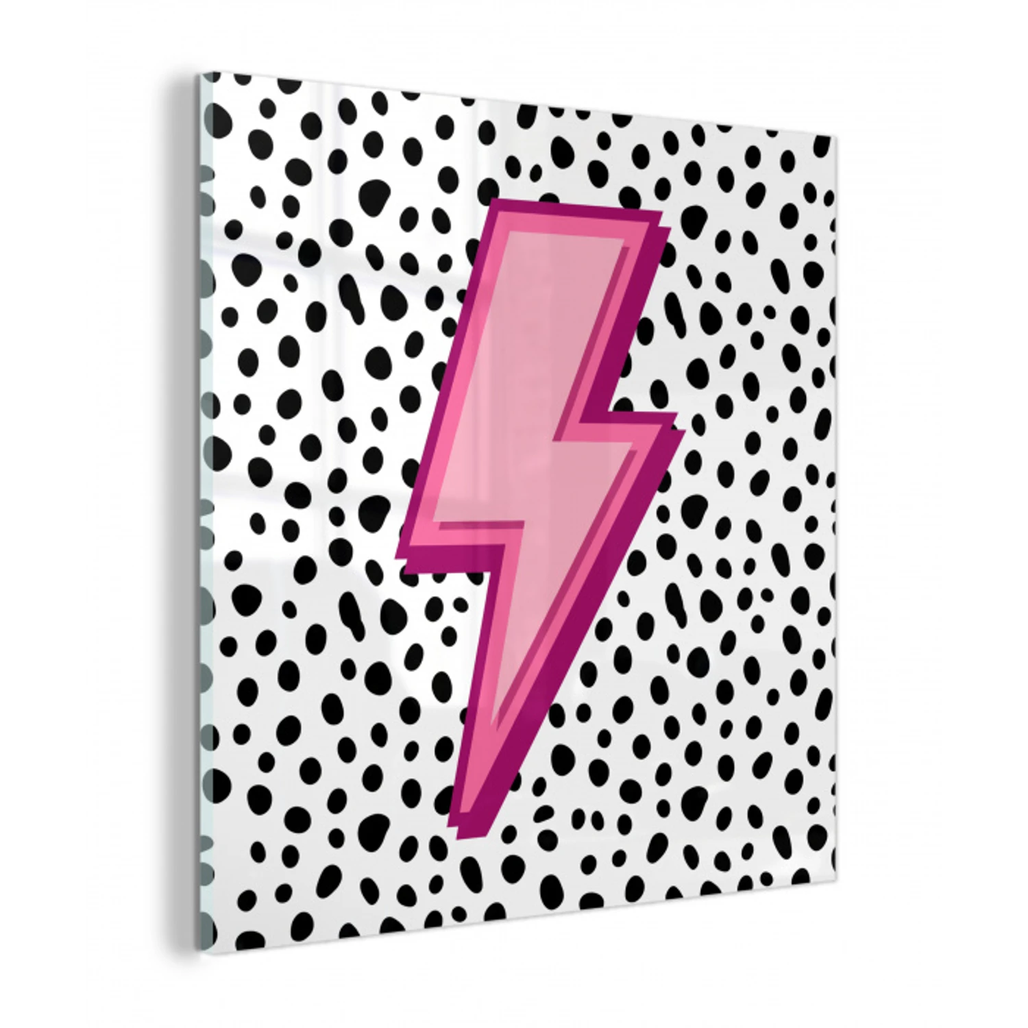 Bliksem - Roze - Stippen plexiglas 5mm klein -z3d