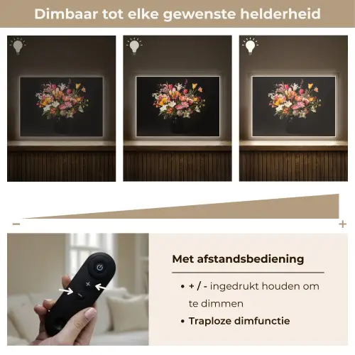 Vaas - Bloemen - Tulpen Light Box met batterij (Wandlamp) middel -USP_dimbaarNL
