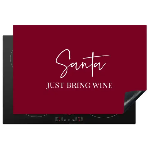 Santa - Wine - Rood - Kerst - Kerstman Inductie beschermer vinyl 3mm klein -3d