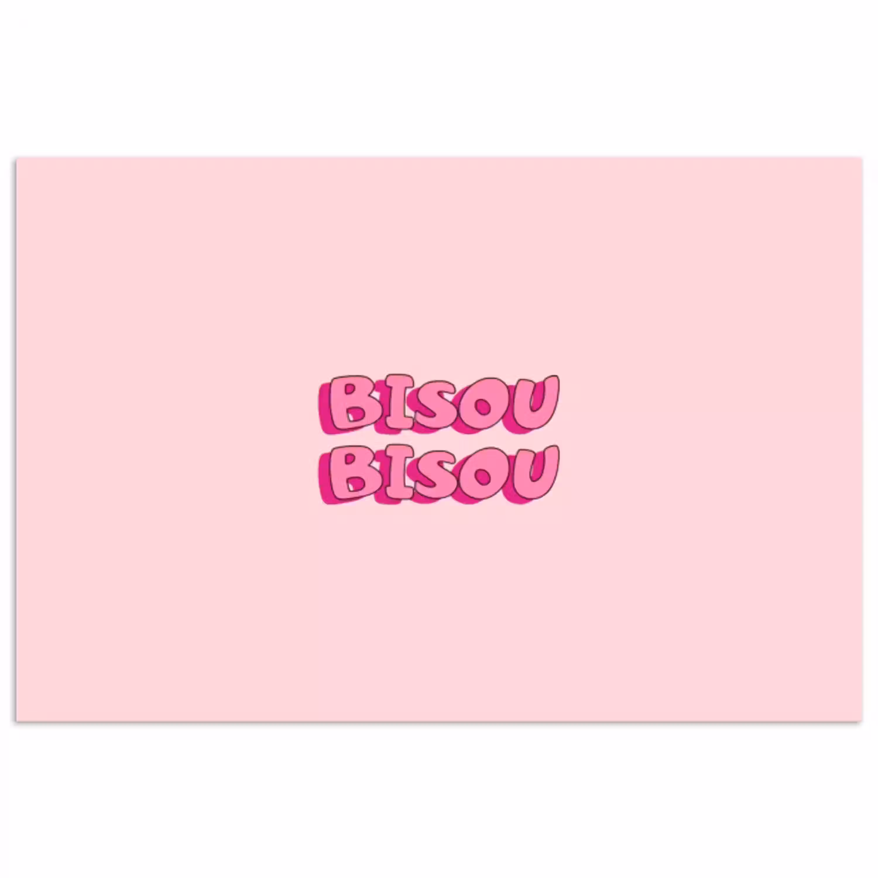 Bisou - Roze - Schaduw poster papier klein -3d