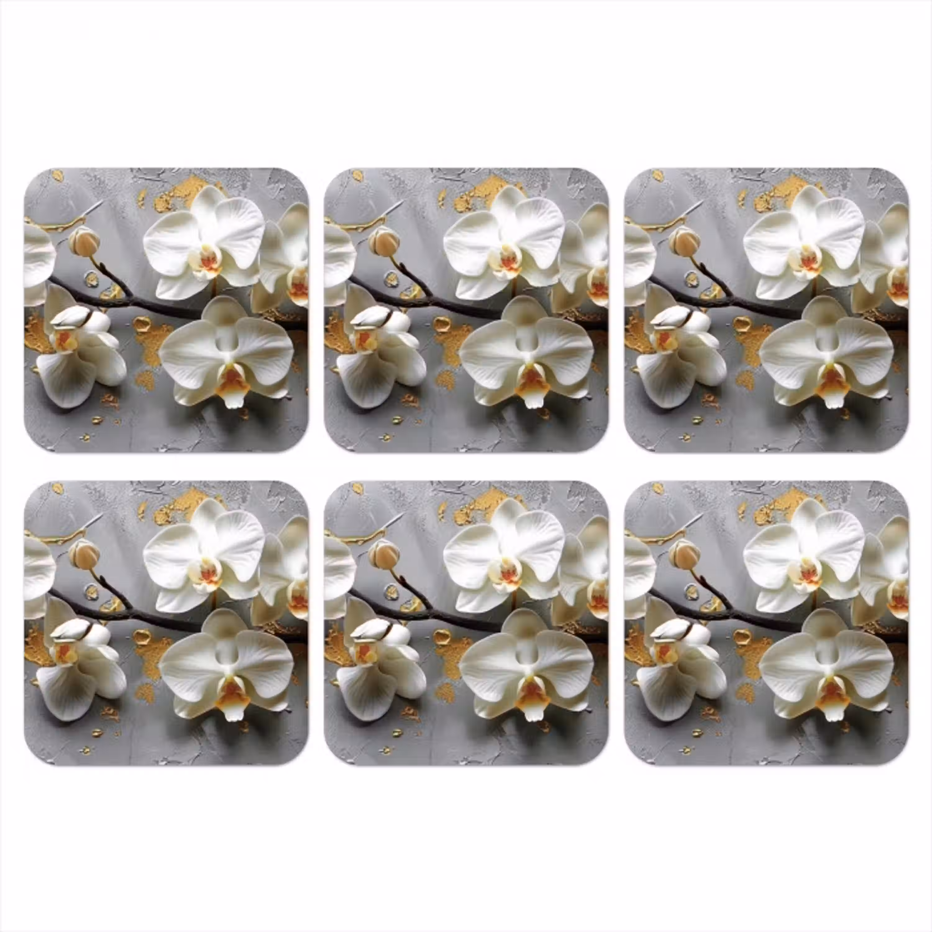 Bloemen - Orchidee - Abstract - Modern onderzetter kurk middel -3d