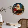Kerstman - Kerst - Winter - Kerstboom Wandcirkel behangsticker klein -sfeer3