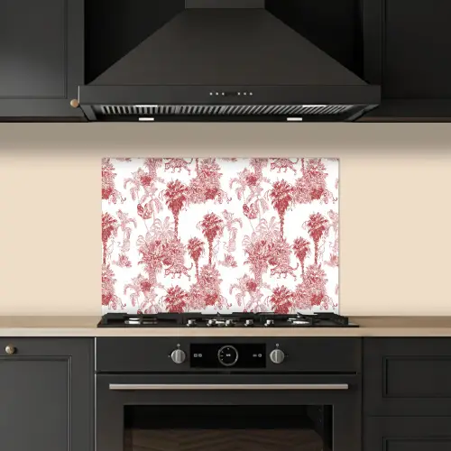 Jungle - Natuur - Rood keuken achterwand spatscherm klein 900 -sfeer1