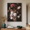 Stilleven met bloemen - Jan Davidsz de Heem - Kat Textielframe zwart klein -sfeer1