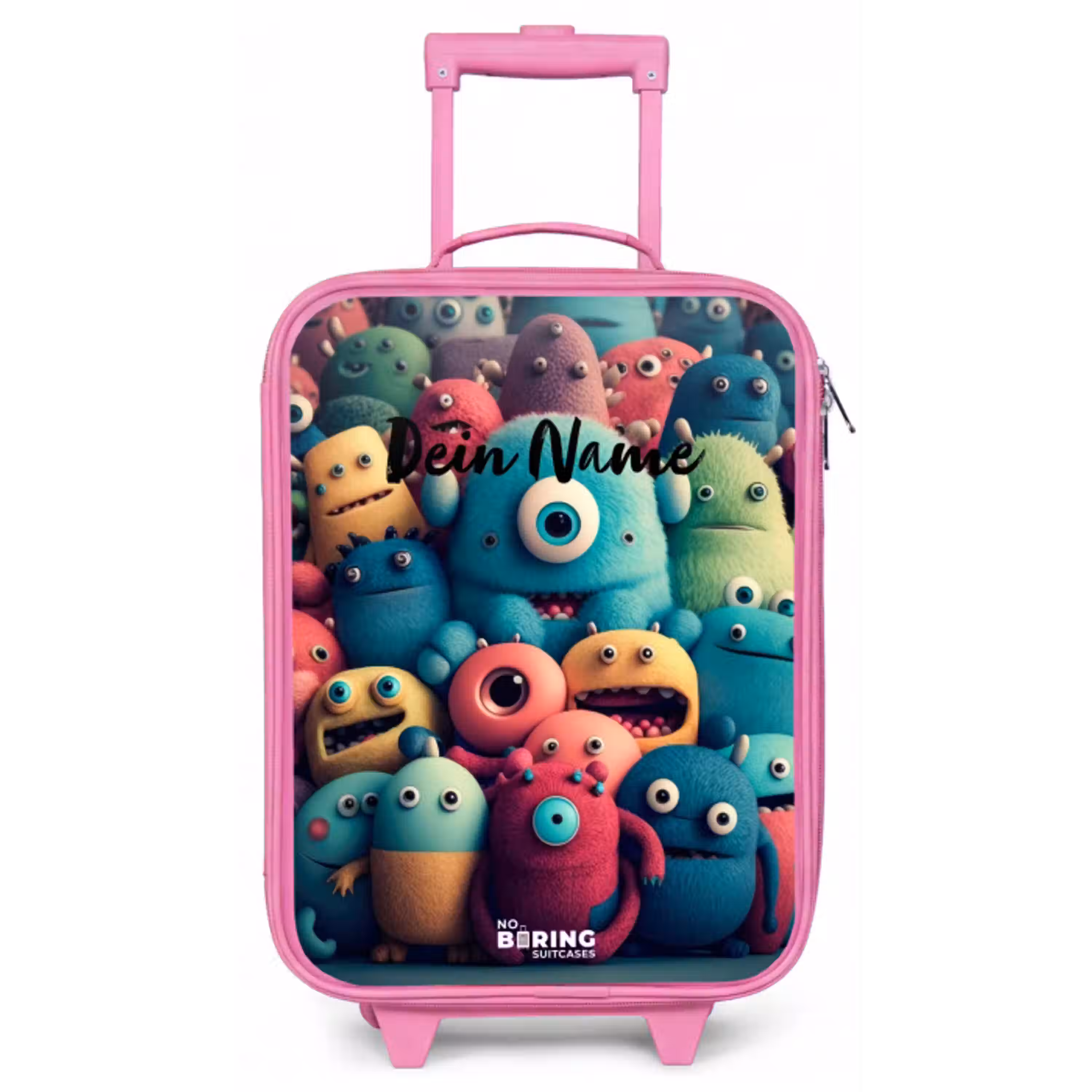 Zachte en bolle monsters Kinderkoffer - Roze klein -zz3dotto