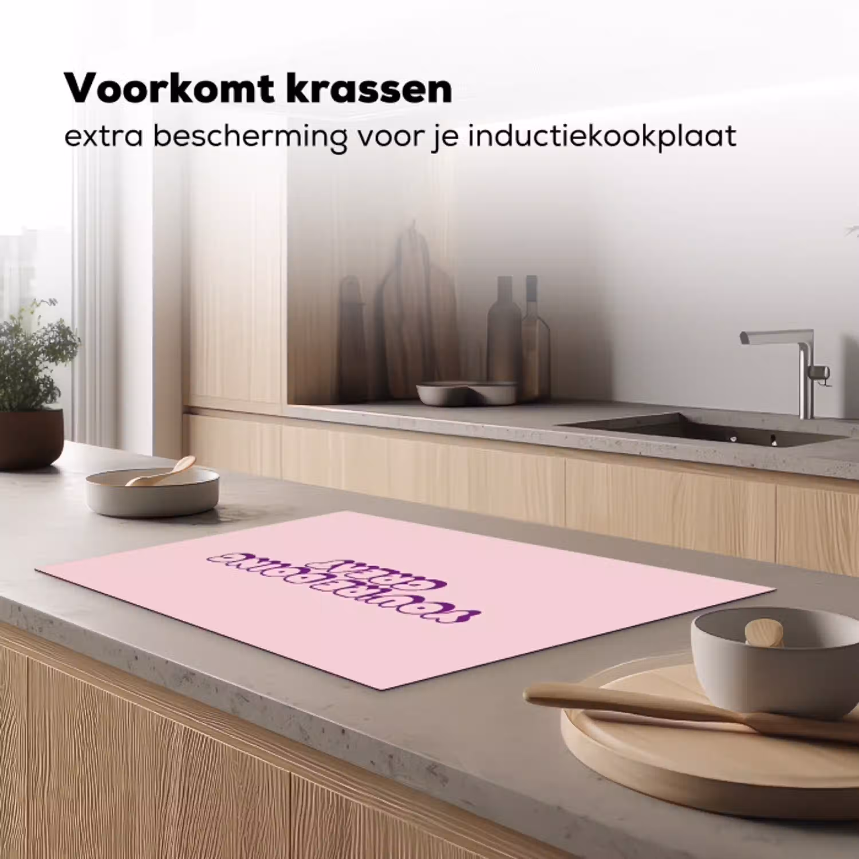 You're doing great - roze - 3D Inductie beschermer vinyl 3mm klein -sfeer1