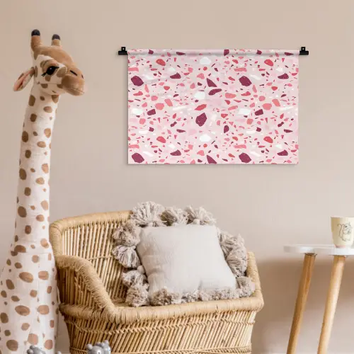 Terrazzo - Patroon - Roze Wandkleed katoen klein 269 -wsfeer5_kind