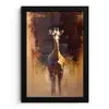Giraf - Bruin - Abstract - Geschilderd fotolijst zwart zonder passe partout klein -3d