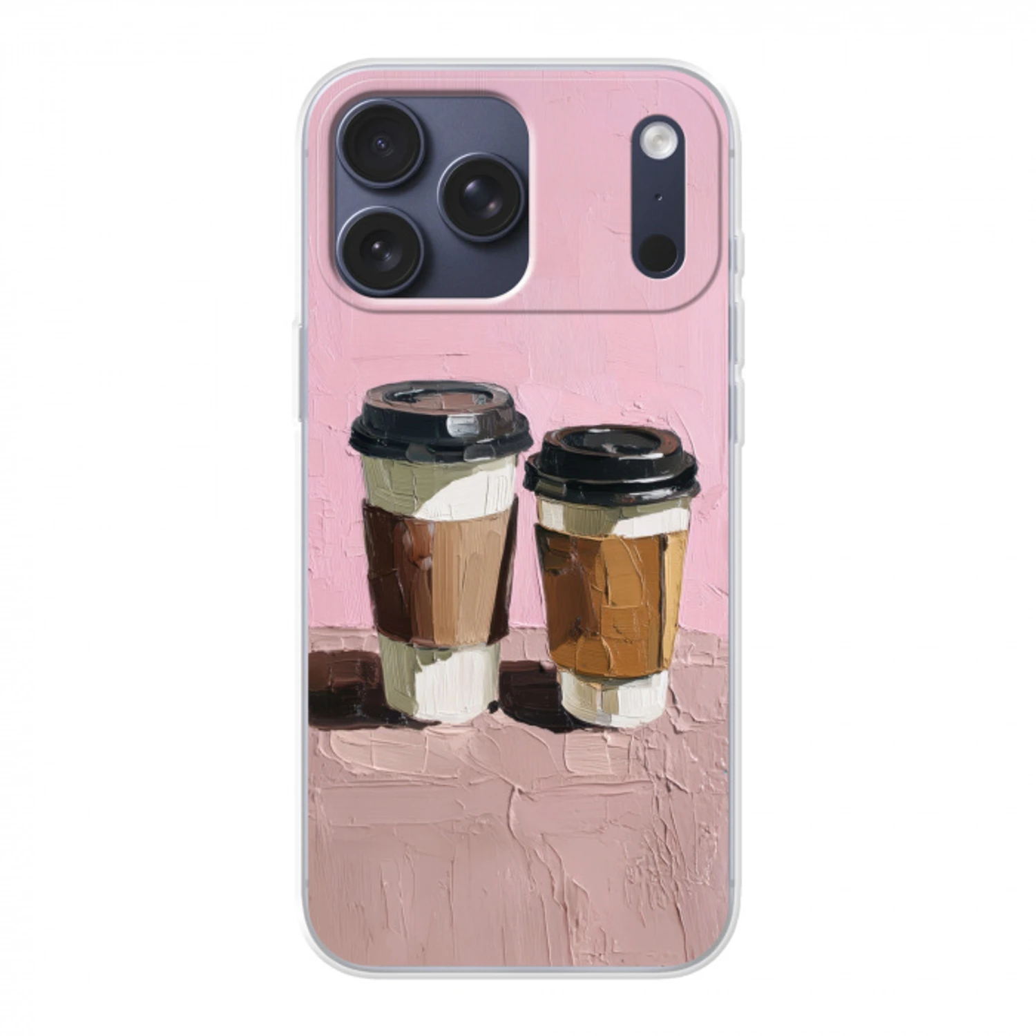 Koffiebekers - Deksel - Verf - Textuur Telefoonhoesje iPhone 17 Pro Max klein -3d
