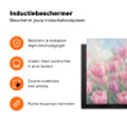 Tulpen - Veld - Lente - Roze Inductie beschermer vinyl 3mm klein -zzzzzzz-td-ups