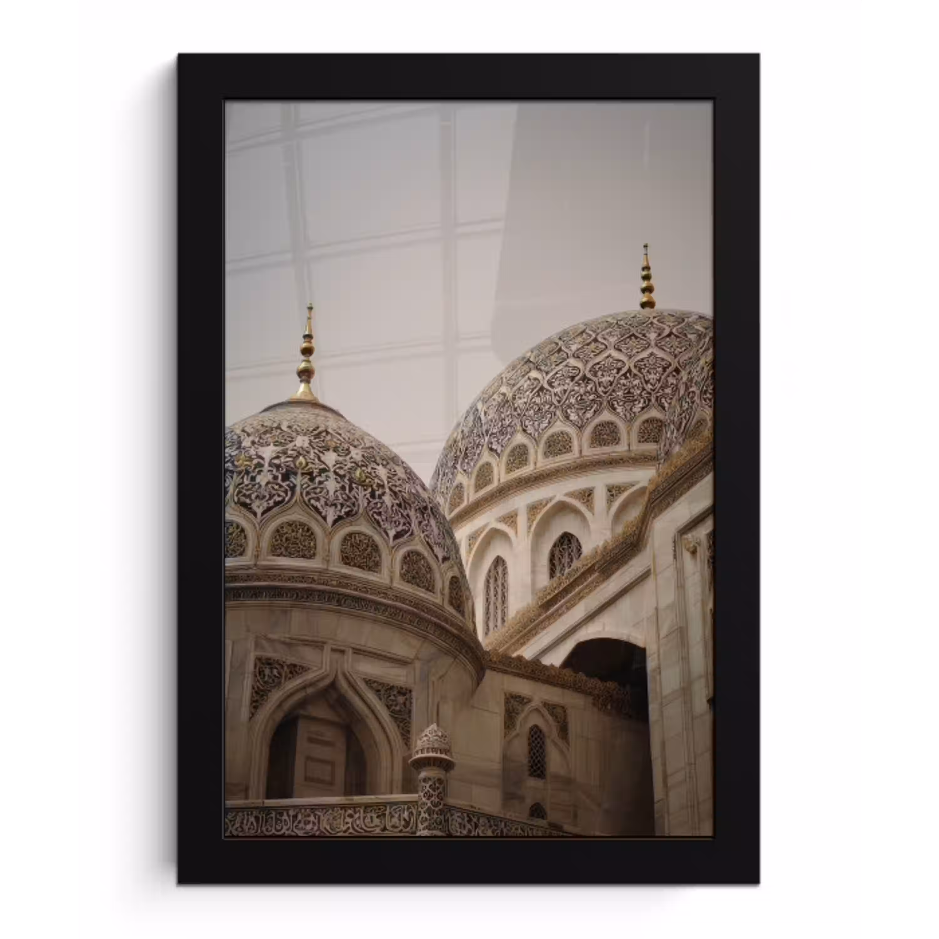 Mozaïekkoepels - Gouden spitsen - Bewolkt fotolijst zwart zonder passe partout klein -3d