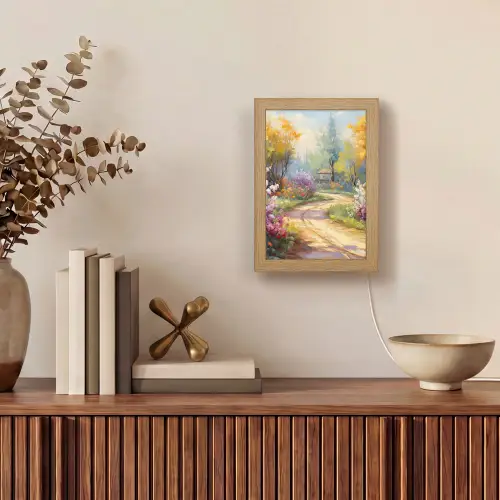 Bloemen - Bomen - Kunst - Watercolor Light Box met kabel (Tafellamp) klein -sfeer2