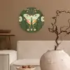 Bloemen - Bladeren - Olijfgroen - Vlinder Wandcirkel kunststof plaat 5mm dik klein -sfeer1