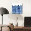Aquarel - Grachtenpanden - Delfts - Blauw aluminium wit klein -sfeer5