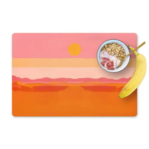 Zon - Abstract - Landschap - Oranje Placemat vinyl groot -zzzproduct_Kitchenyeah-website