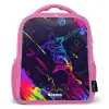 Neon actievolle voetbalspeler Kinderrugzak - Roze middel -3d
