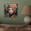 Vrouw - Hoofddoek - Graffiti - Zwart aluminium wit klein -sfeer2