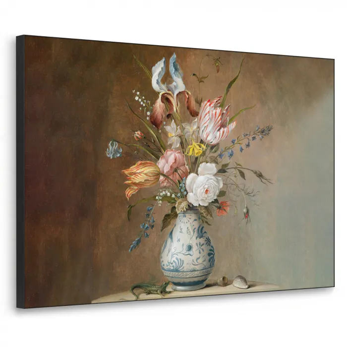Oude meesters - Bloemen - Balthasar van der Ast Textielframe zwart klein -3d