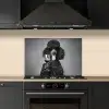 Hond - Krullen - Zonnebril - Wijn keuken achterwand spatscherm klein -sfeer1