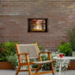 Herfst - Bos - Bomen - Natuur - Doorkijk Tuinposter op houten frame 2 cm dik klein -sfeer3
