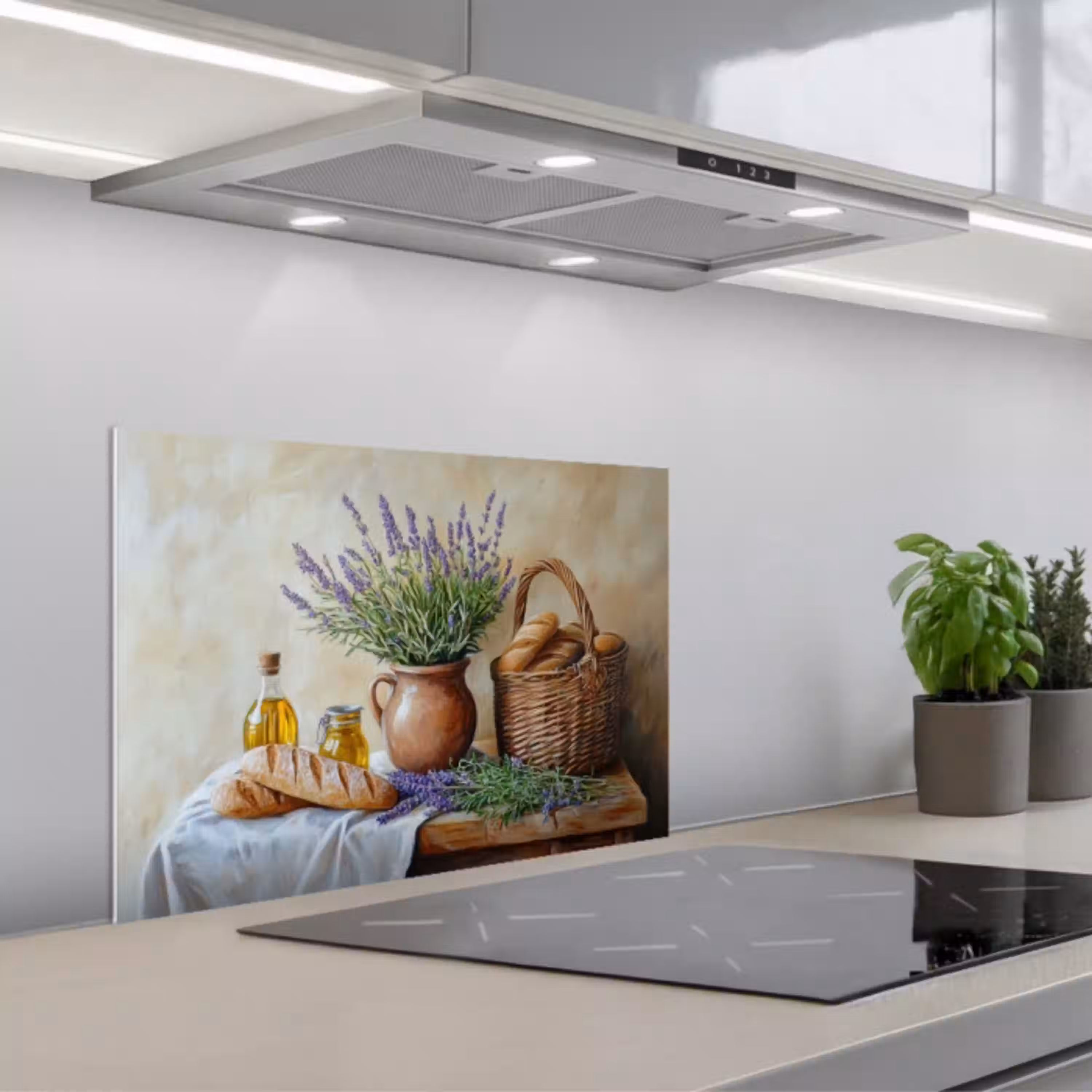Lavendel - Brood - Stilleven keuken achterwand spatscherm klein -3d_schuin