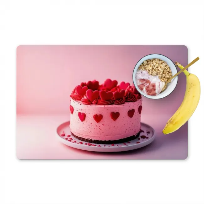 Taart - Hart - Roze Placemat vinyl groot -zzzproduct_Kitchenyeah-website