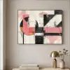 Roze - Abstract - Aesthetic - Modern - Vormen Textielframe zwart klein -sfeer2