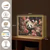 Panda - Dier - Bloemen - Natuur - Botanisch Light Box met batterij (Wandlamp) middel -USP_websiteoverzichtNL