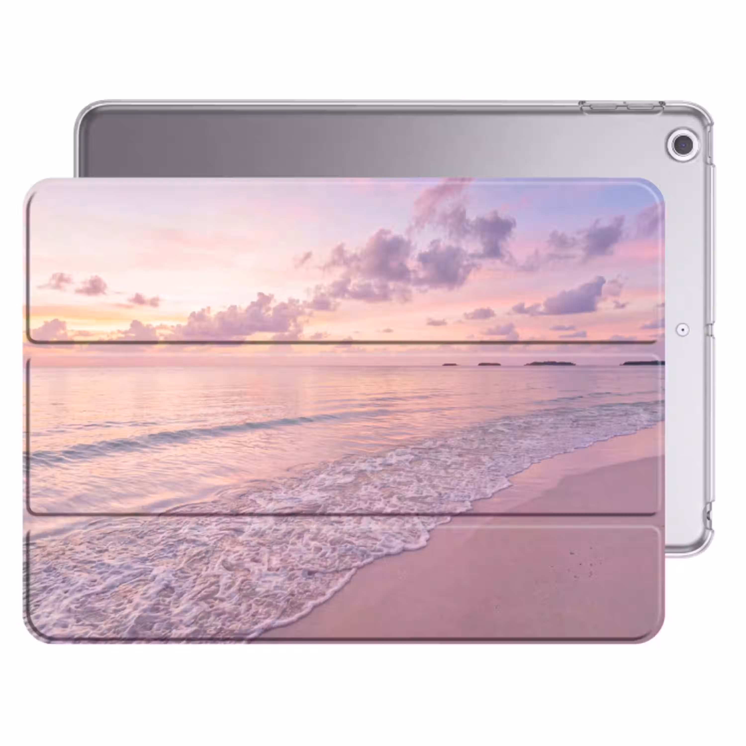 Strand - Zonsondergang - Natuur - Minimalistisch - Roze Apple iPad 2017 middel -threedimensional_3d_global