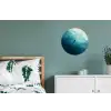 Zee - Silhouet - Abstract - Blauw Wandcirkel aluminium klein -slaapkamer