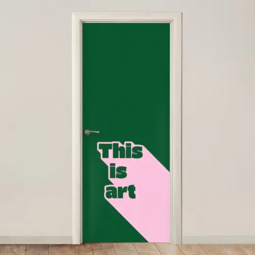 This is art - Schaduw - Roze deurposter klein -3d_beige