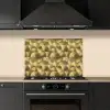 Modern - Cirkel - Goud keuken achterwand spatscherm klein 900 -sfeer1