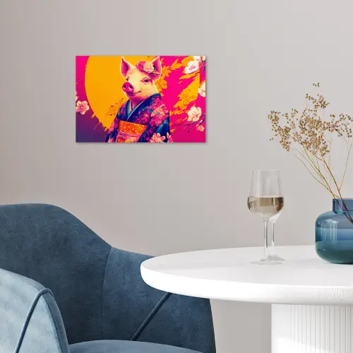 Varken - Bloemkroon - Kimono - Abstract poster papier klein -sfeer3
