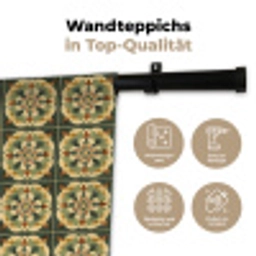 Ornament - Patroon - Groen Wandkleed katoen klein 269 -tsfeer2_DE
