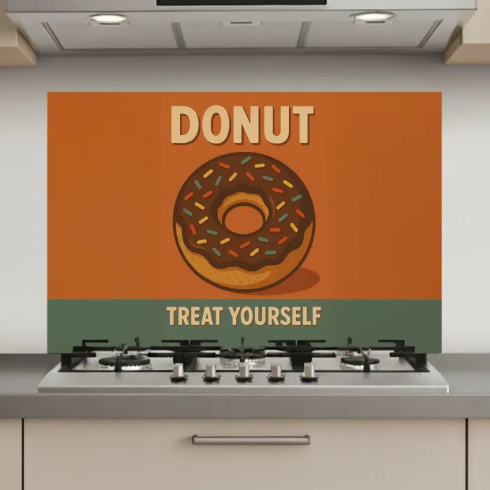 Donut - Spikkels - Kleurrijk - Quote keuken achterwand spatscherm klein -3d_website