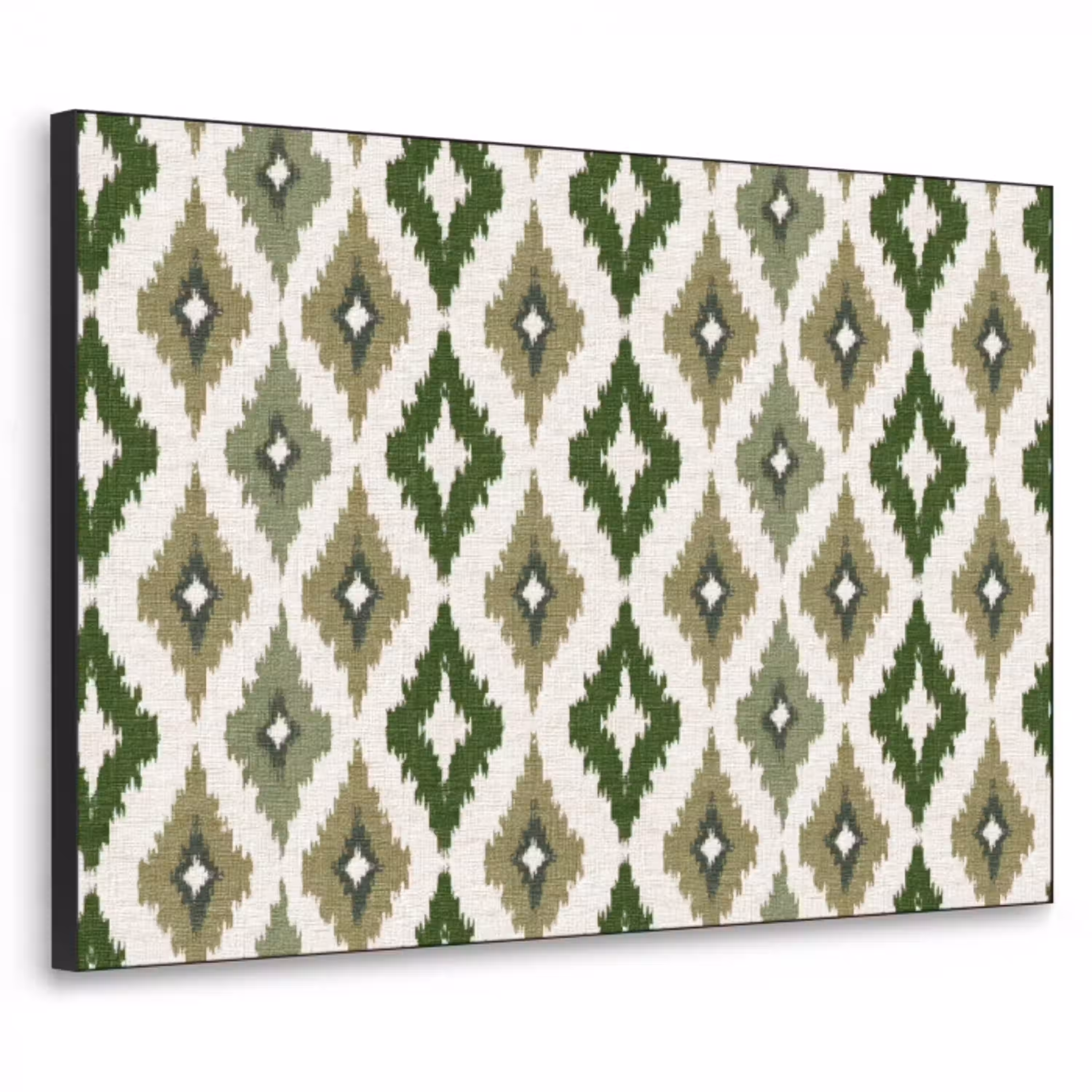 Geografisch - Ruitmotief - Groen Textielframe zwart klein 947 -3d