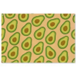 Avocado - Patroon - Groen - Pit tuinposter los doek groot -3d