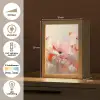 Bloemen - Watercolor - Roze - Abstract - Kunst Light Box met kabel (Tafellamp) klein -USP_NL